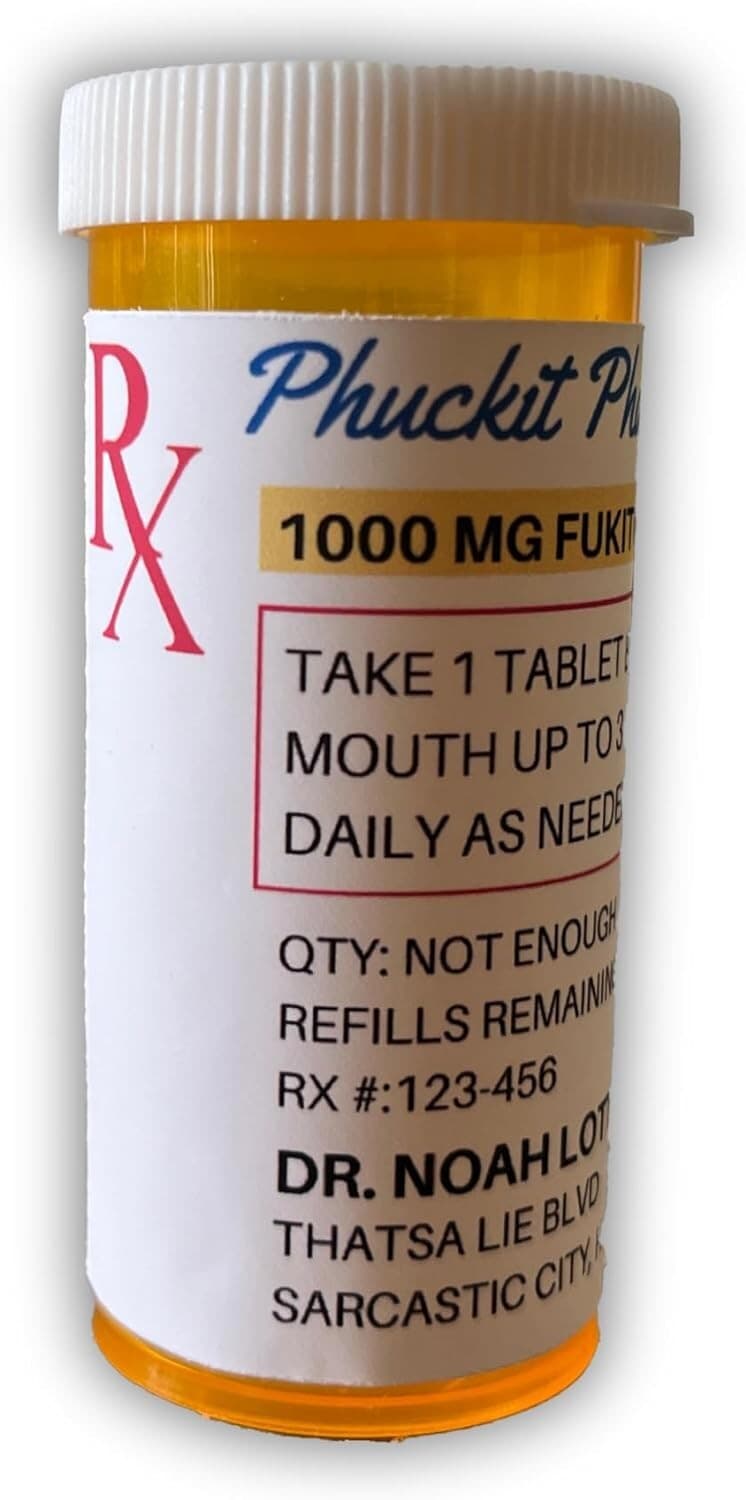 Funny Joke Fukitol Pill Bottle Prank - Gag Gifts for Men Women - Novelty Gift 3