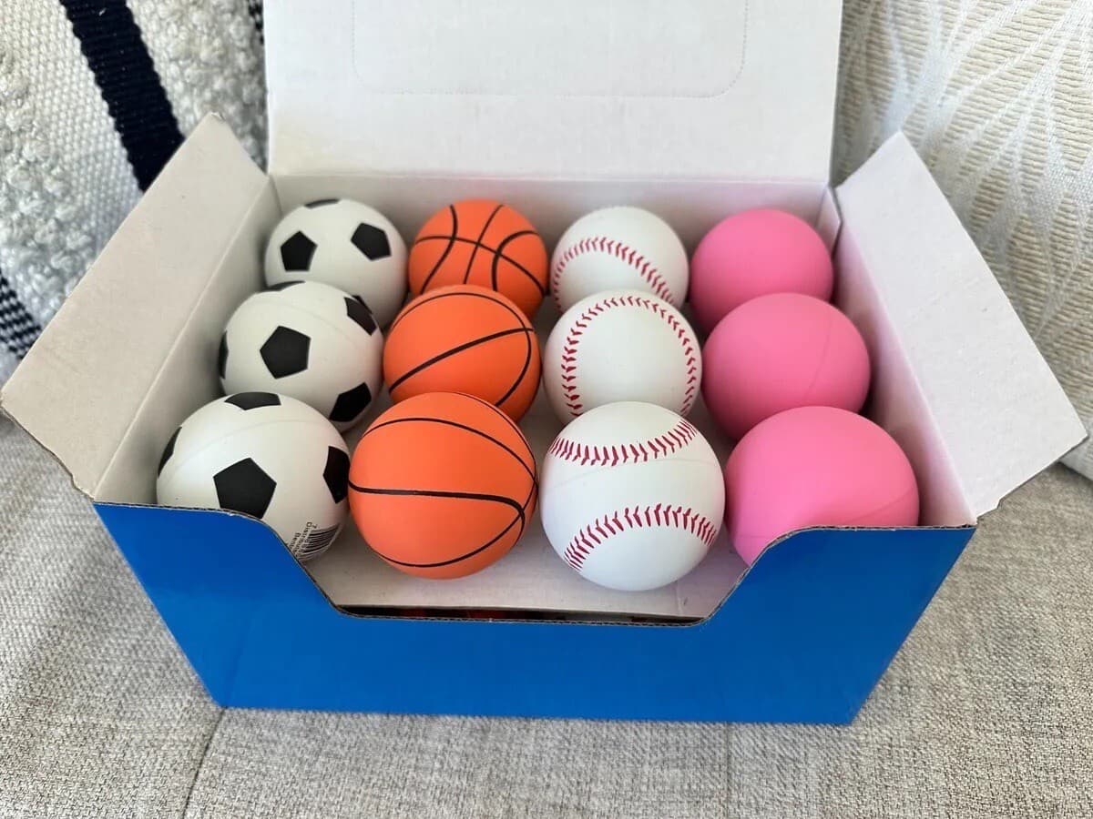 24 Assorted Bouncy Balls, Sports, Birthdays, Baseball, Or Dog Toys 3