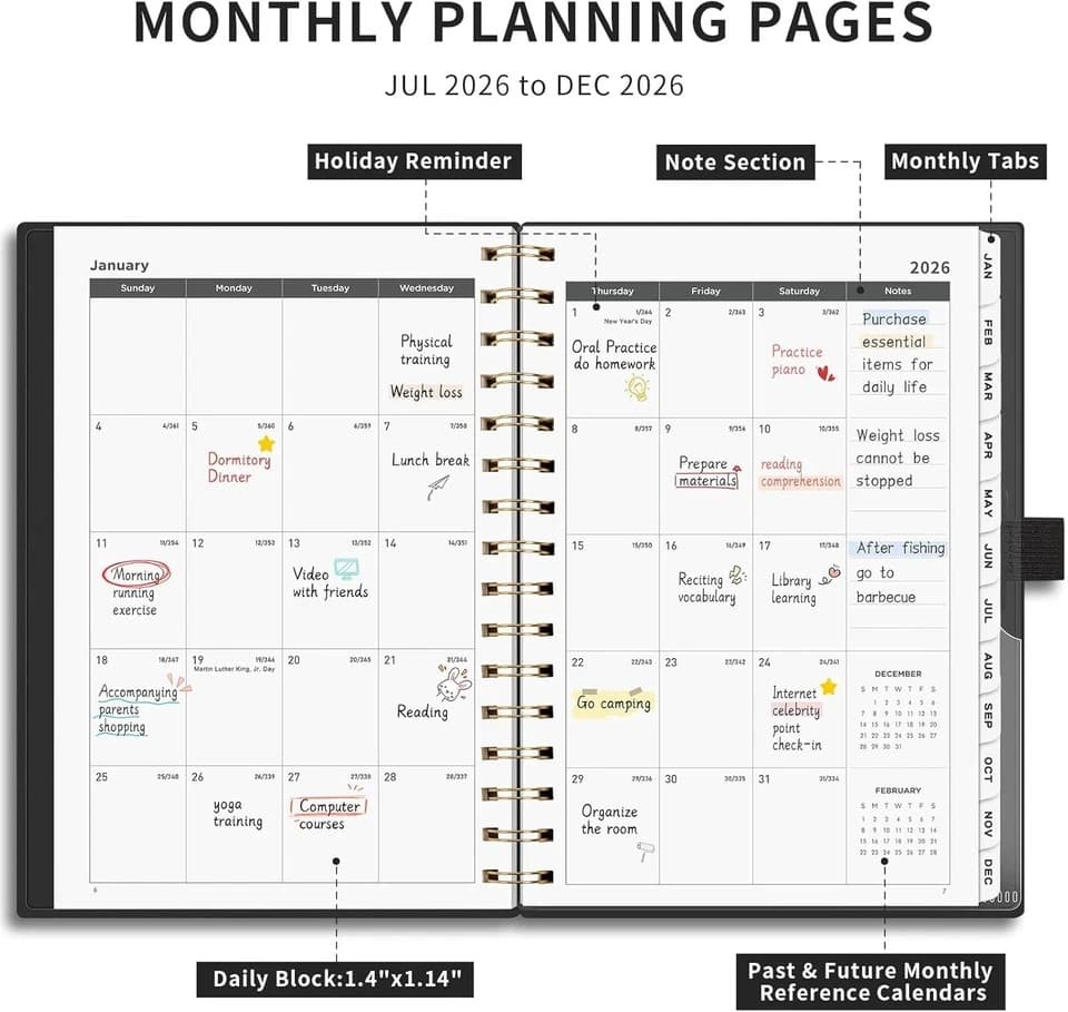 2026 Planner - 2026 Planner Weekly and Monthly from Jan. 2026 - Dec. 2026, Calen 3