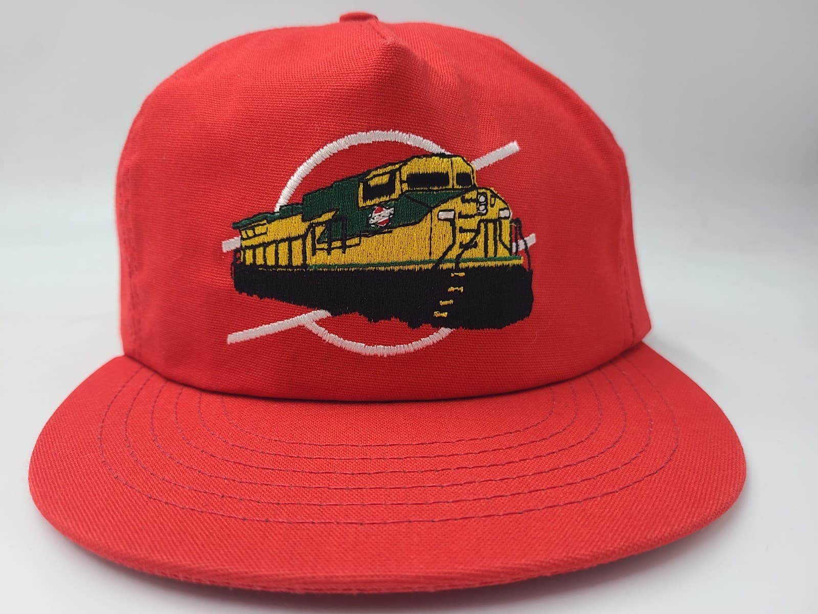 Vtg Chicago & North Western Railway System Strapback (Fits Small) Hat Cap Train 2