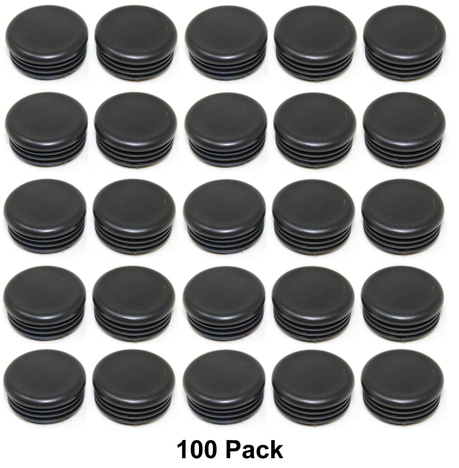 Black 1.5" Round Tubing Plastic Hole Plug End Cap, 1.5 Inch OD Tube Pipe Cover 2