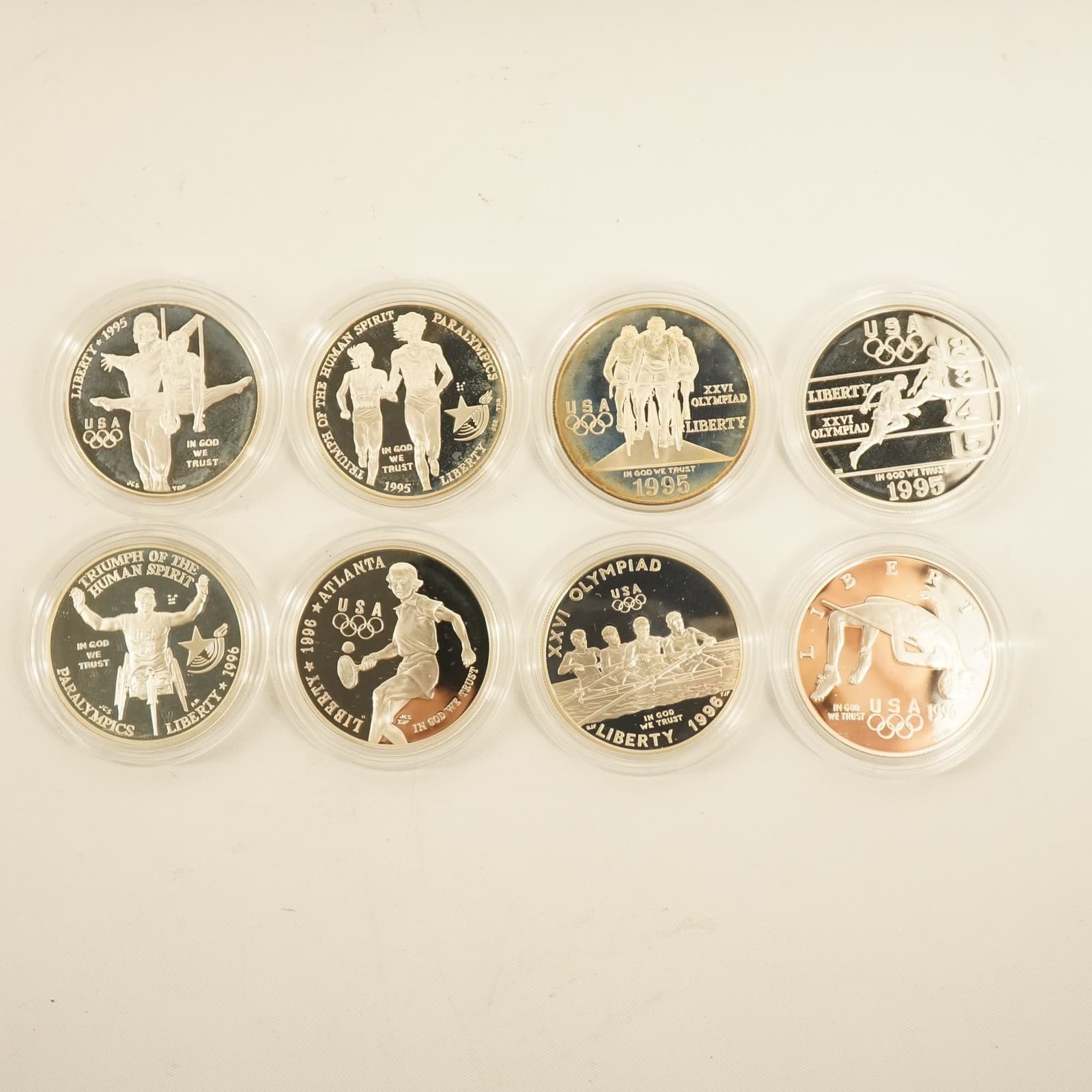 1996 U.S. Olympic Coins of Atlanta Centennial Games 8 Proof Coin Set w Bonus Set 2