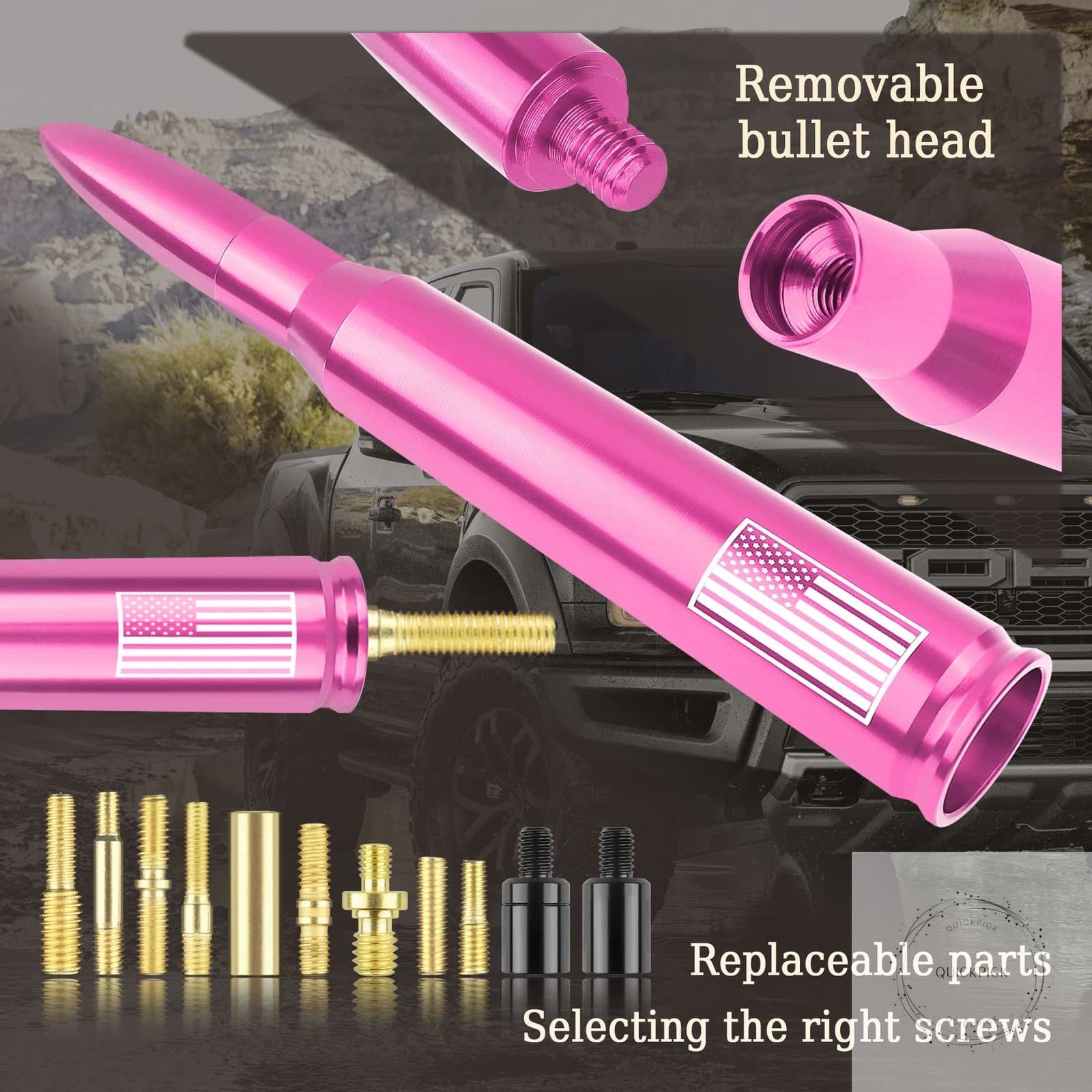 Car Bullet Antenna,Truck Exterior Decoration Accessories Car Vehicle Replacement 5