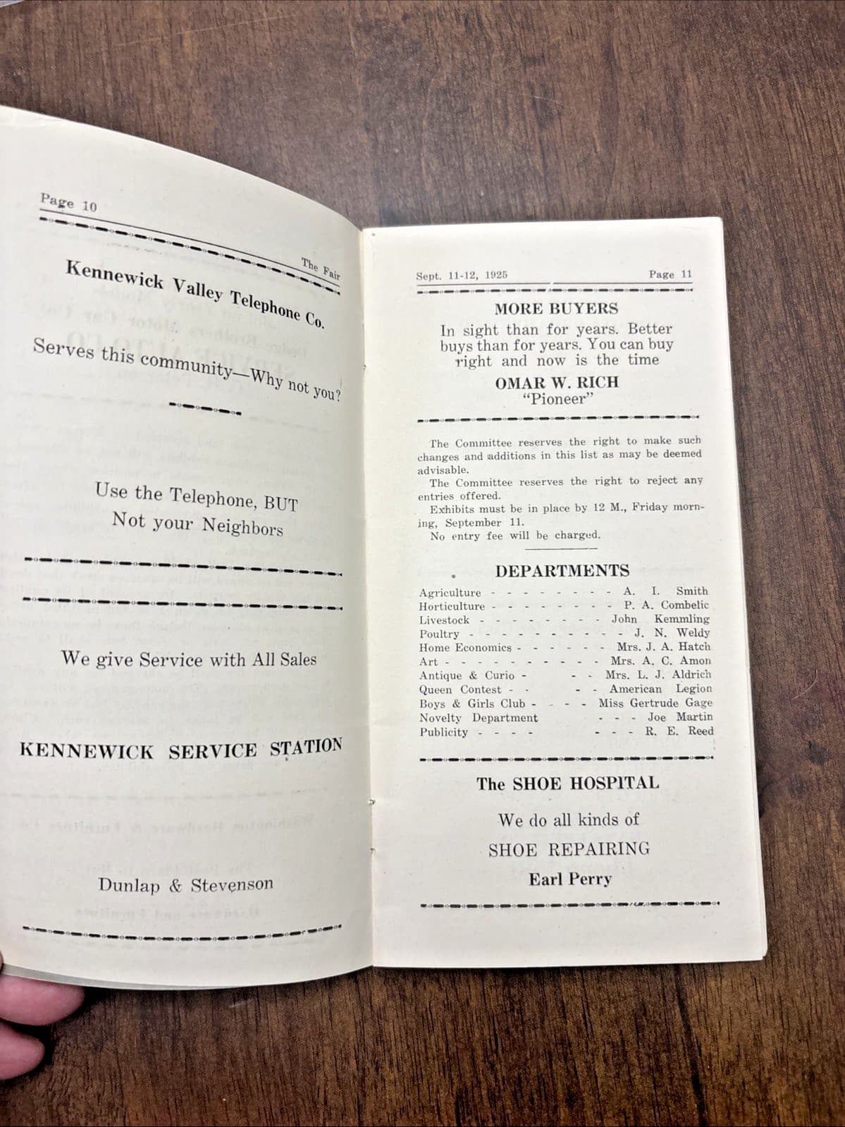 1925 Premium List Kennewick Fair Washington Advertisements Livestock Food 34 Pgs 4