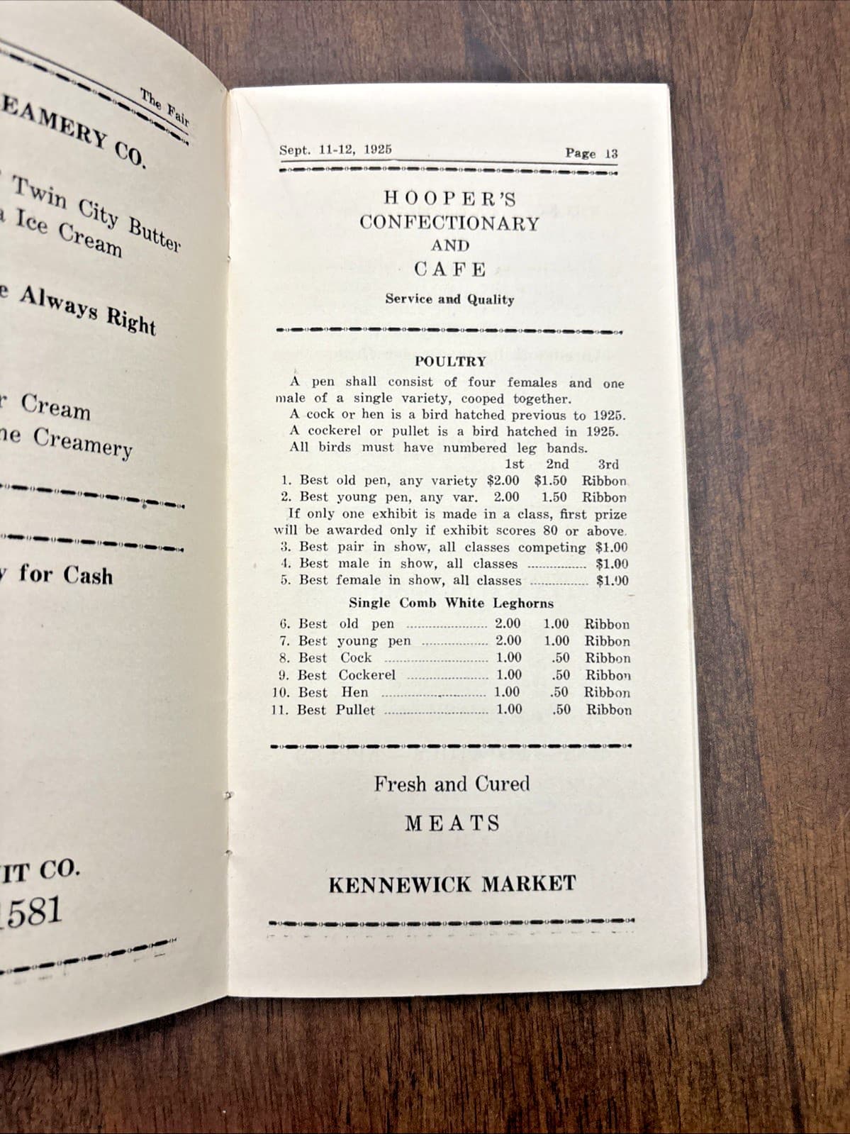 1925 Premium List Kennewick Fair Washington Advertisements Livestock Food 34 Pgs 5