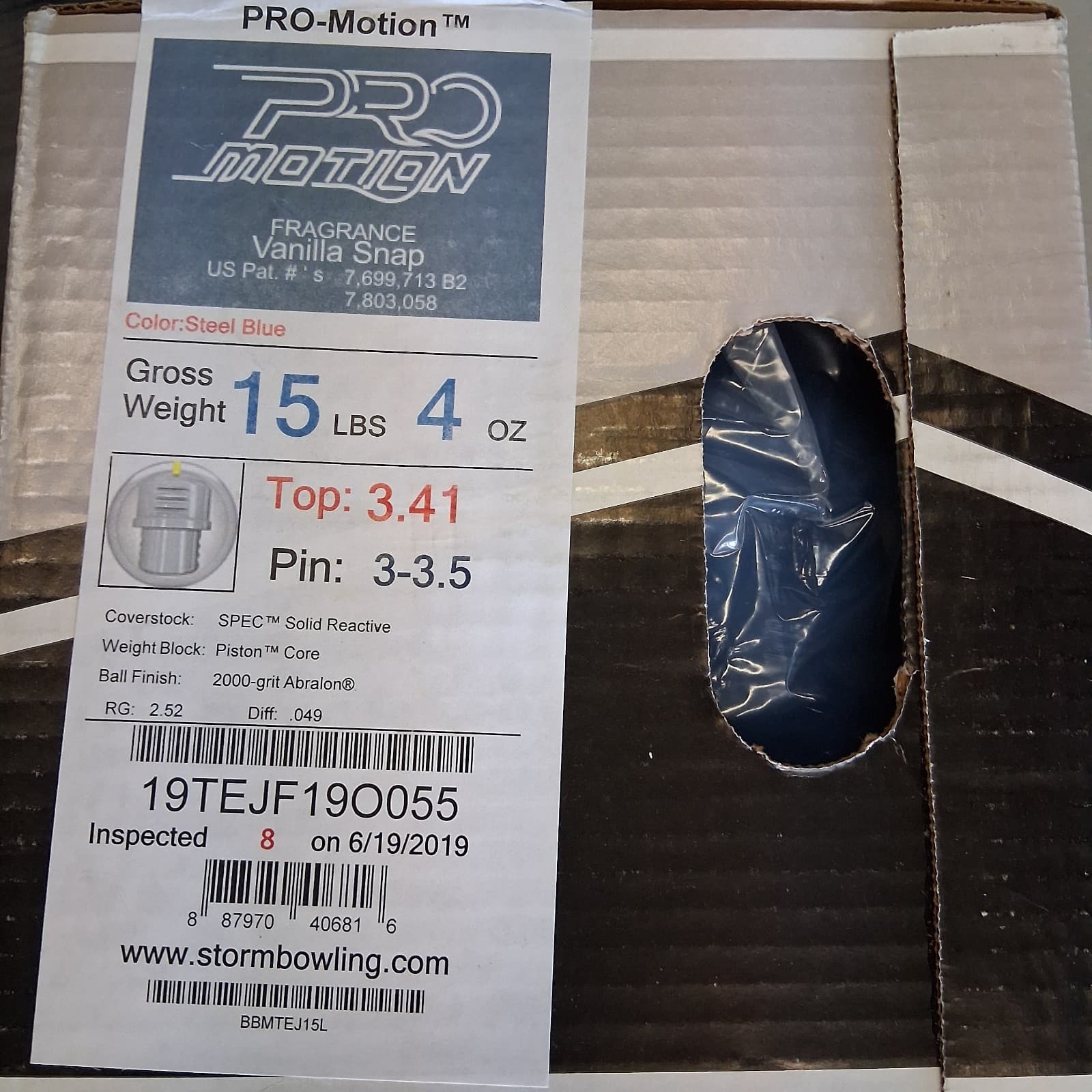 Storm Pro-Motion  bowling  ball 15 LB. 1ST QUAL new ball in the box   #055 4