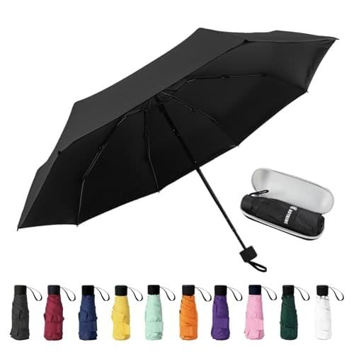  Compact Travel Umbrella,UV Protection, Lightweight Folding 39 Inches Black 2