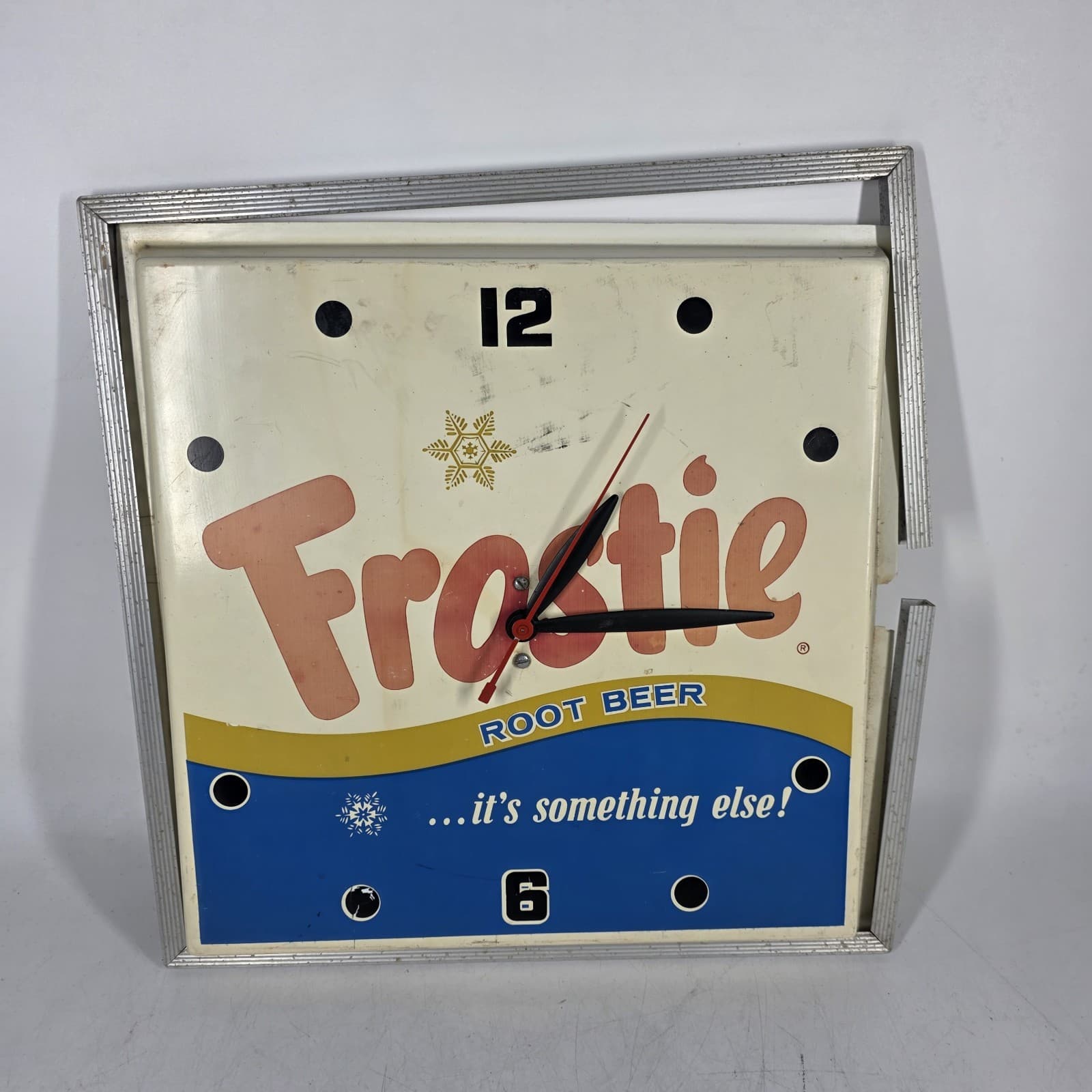 Vintage Frostie Root Beer Electric Clock Sign - Tested! 2