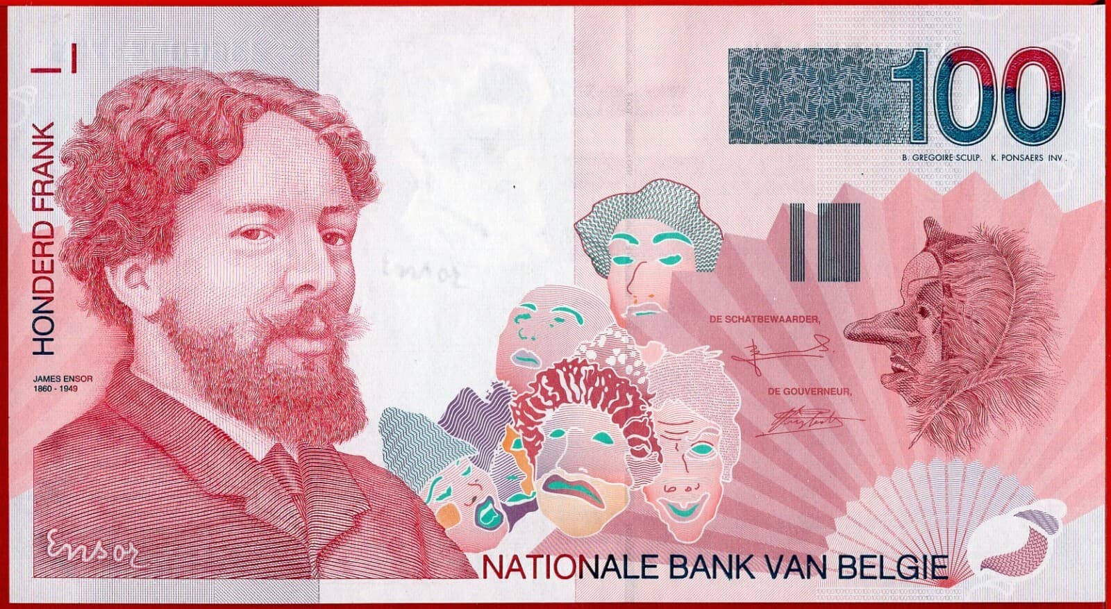 BELGIUM 100 FRANCS nd 1995 First sign P 147 (1) UNC free shipping from 100$ 2