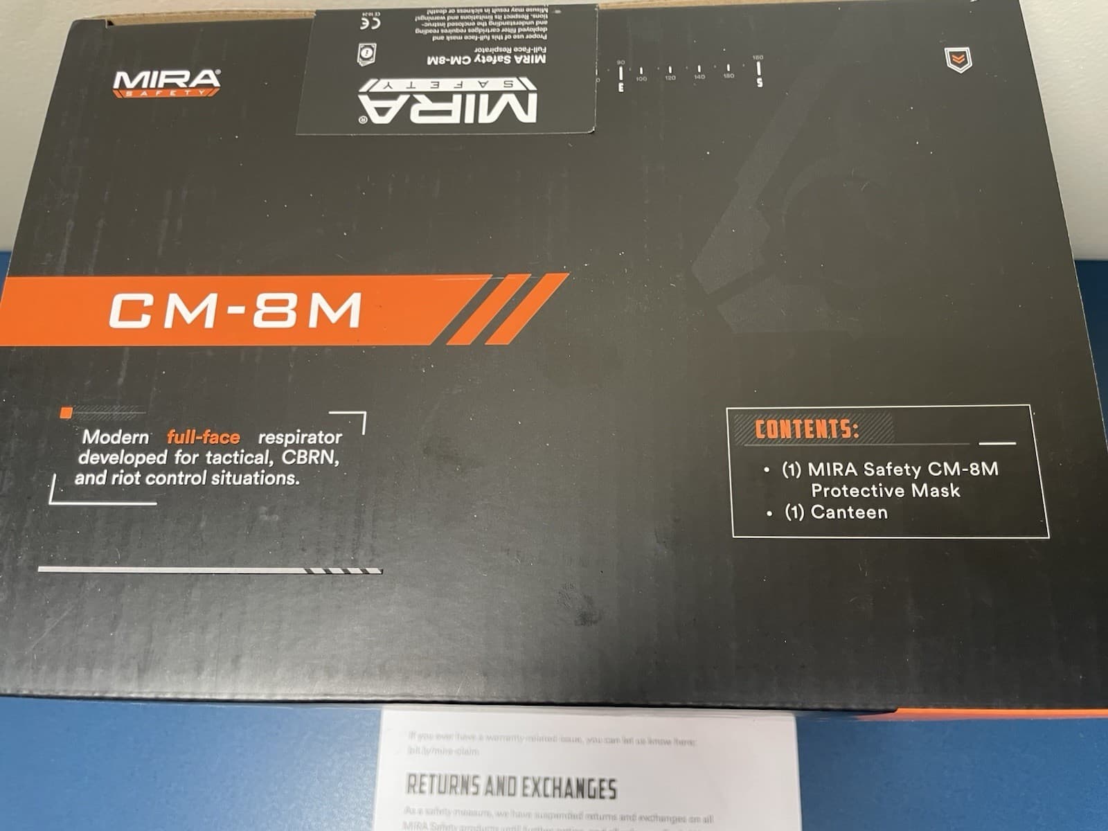 MIRA Safety Tactical Gas Mask w/ Drinking System And 2 Filters - Black (CM8M) 3