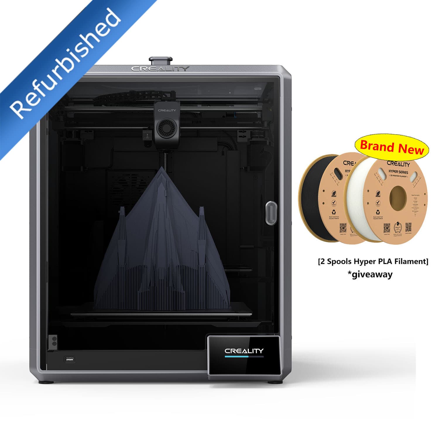 Refurbished Creality K1 Max 3D Printer 600mm/s Speed+2 Spools Hyper PLA Filament