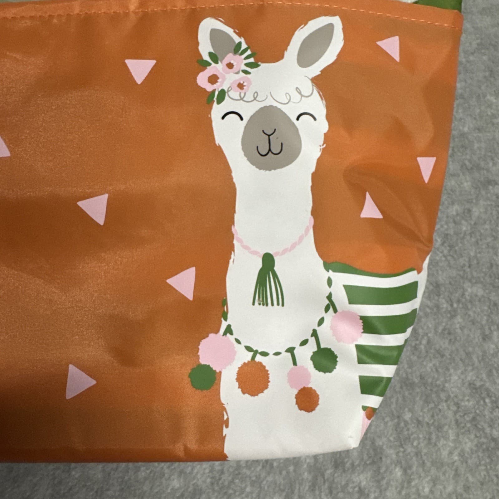 Thirty-one Thermal  Tote GREEN CABANA STRIPE Llama Orange Lunch/Cooler Bag new 6