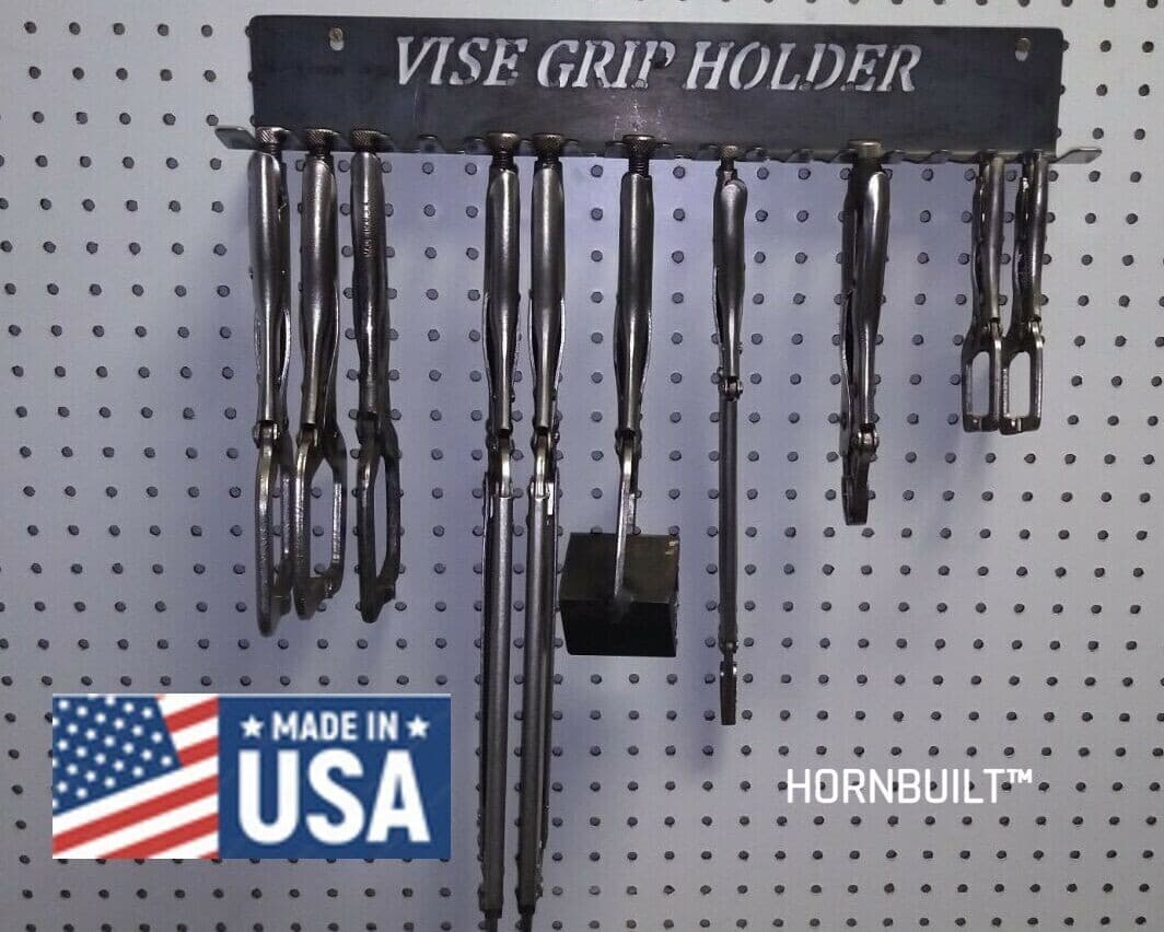 Hornbuilt Vise Grip Holder - Vise Grip Storage Rack - Wall mount - Holds 16 USA