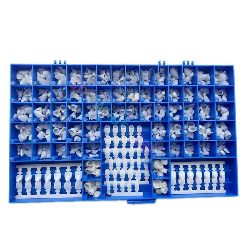 Dental Polyycarbonate Temporary Crowns 66 Size Box 360 Pcs W Paper Guide Chart 4