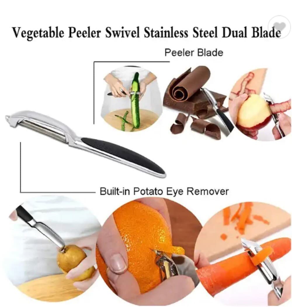 2-Pack Stainless Steel Vegetable & Fruit Peeler – Non-Slip Handle Potato Peeler 3