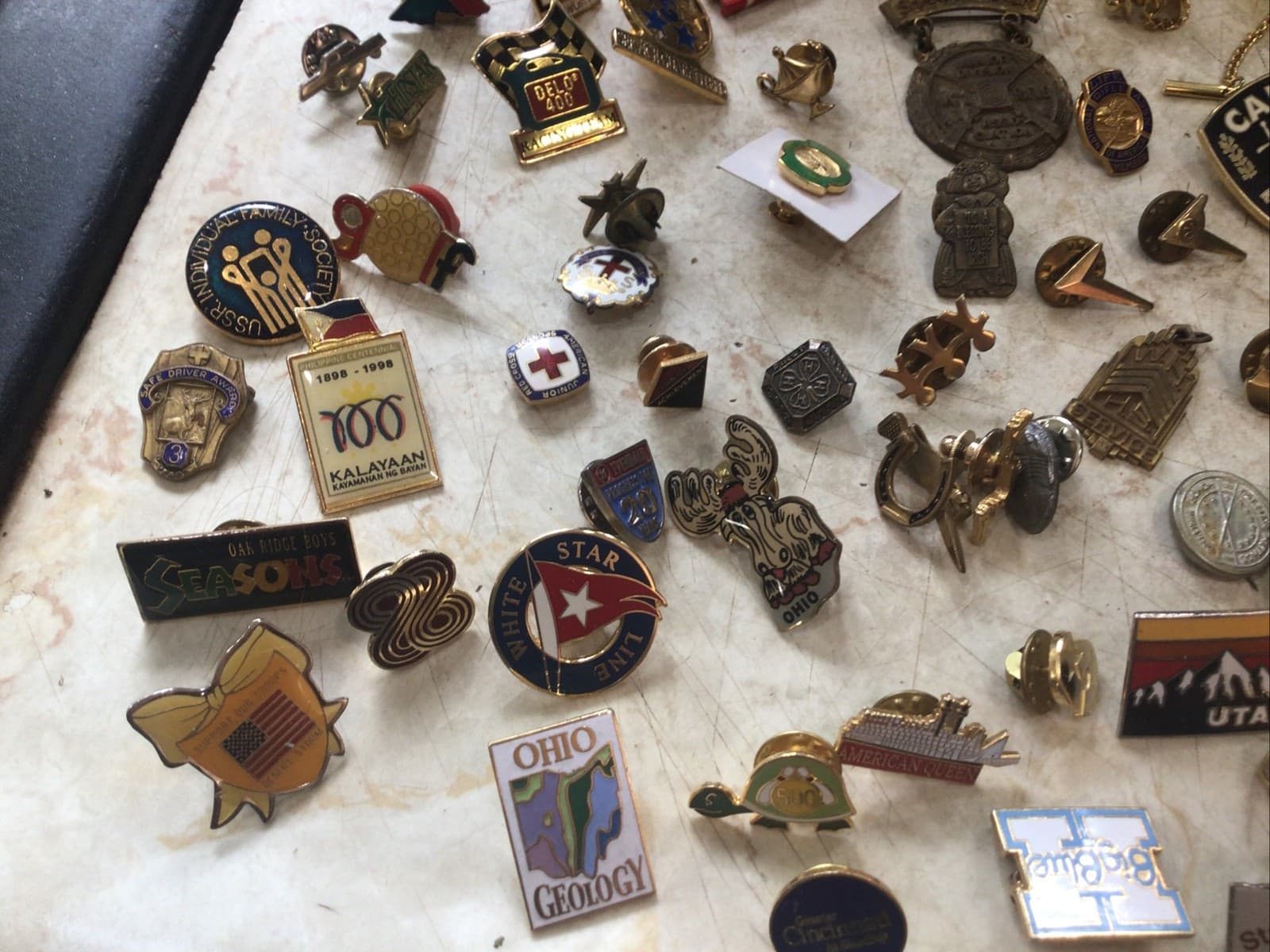 Mixed Lot Of 100 Pins, Metals Or tie Tacks- Different Genre- Military, States….. 2