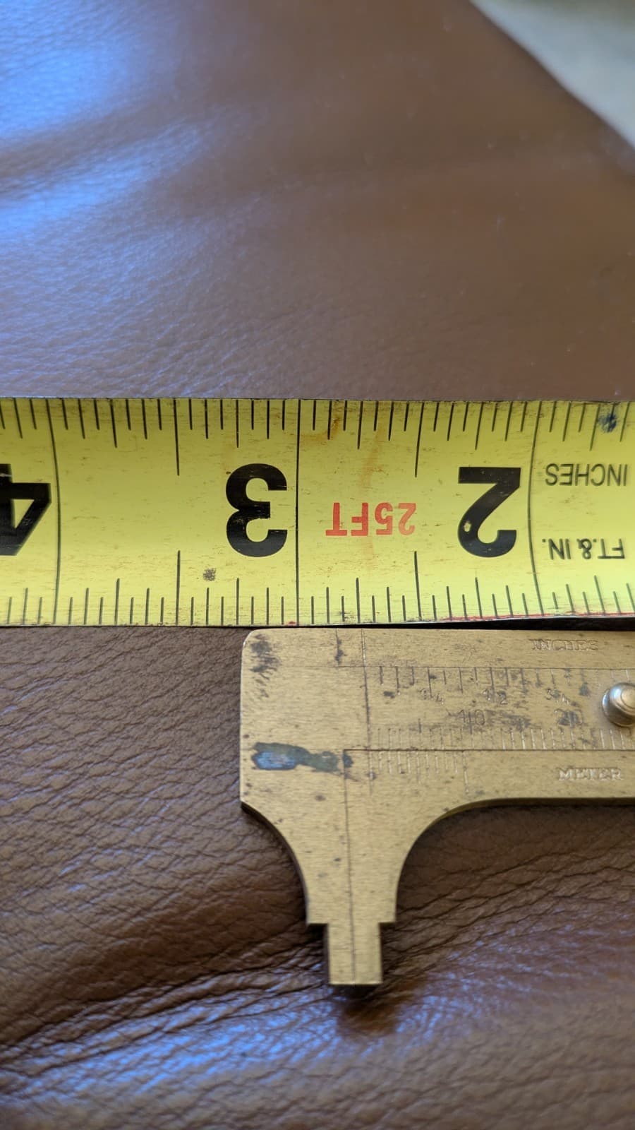 MINI BRASS POCKET CALIPER INCHES and MM flee market tool 4