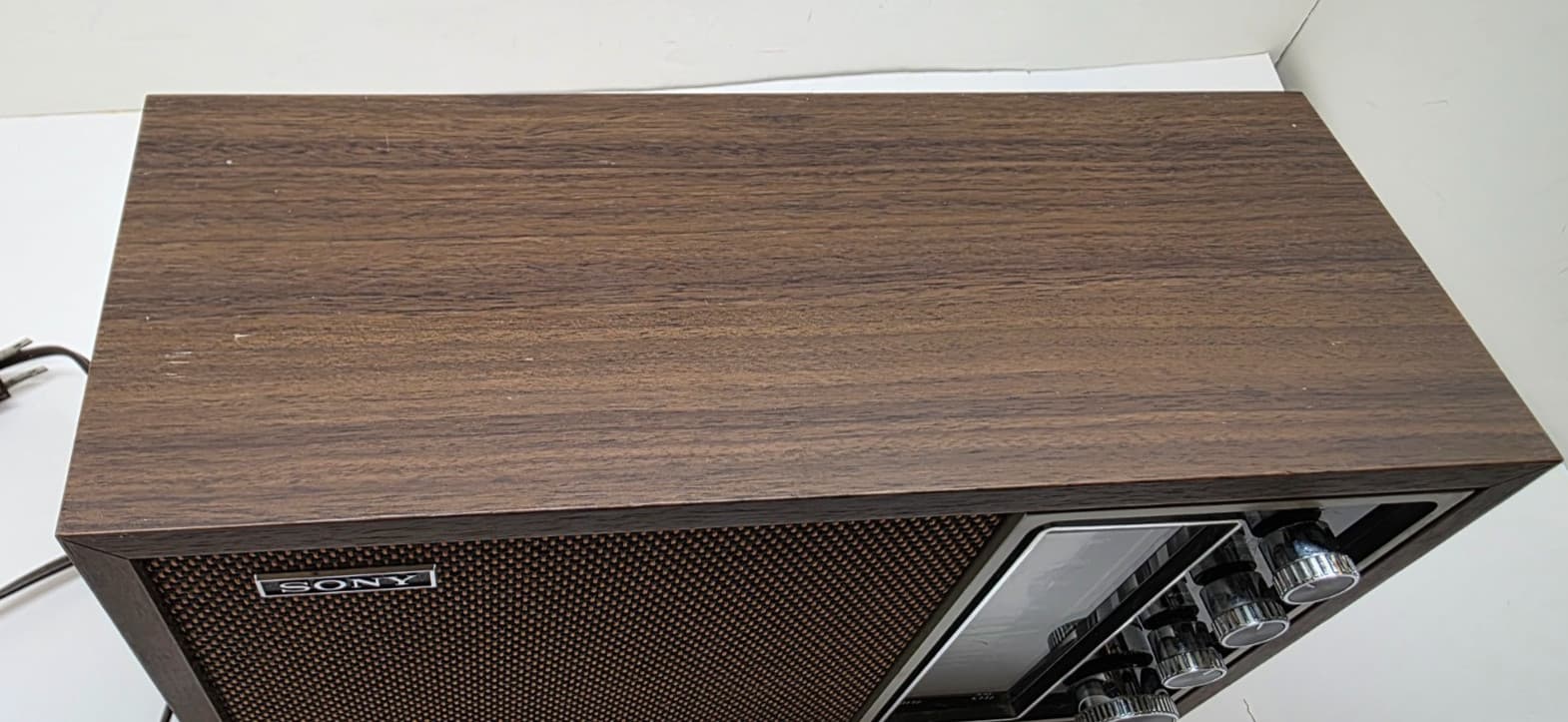 Vintage Sony TFM-9440W 2 Band Radio Wood Grain Korea (Tested, See Video) 5