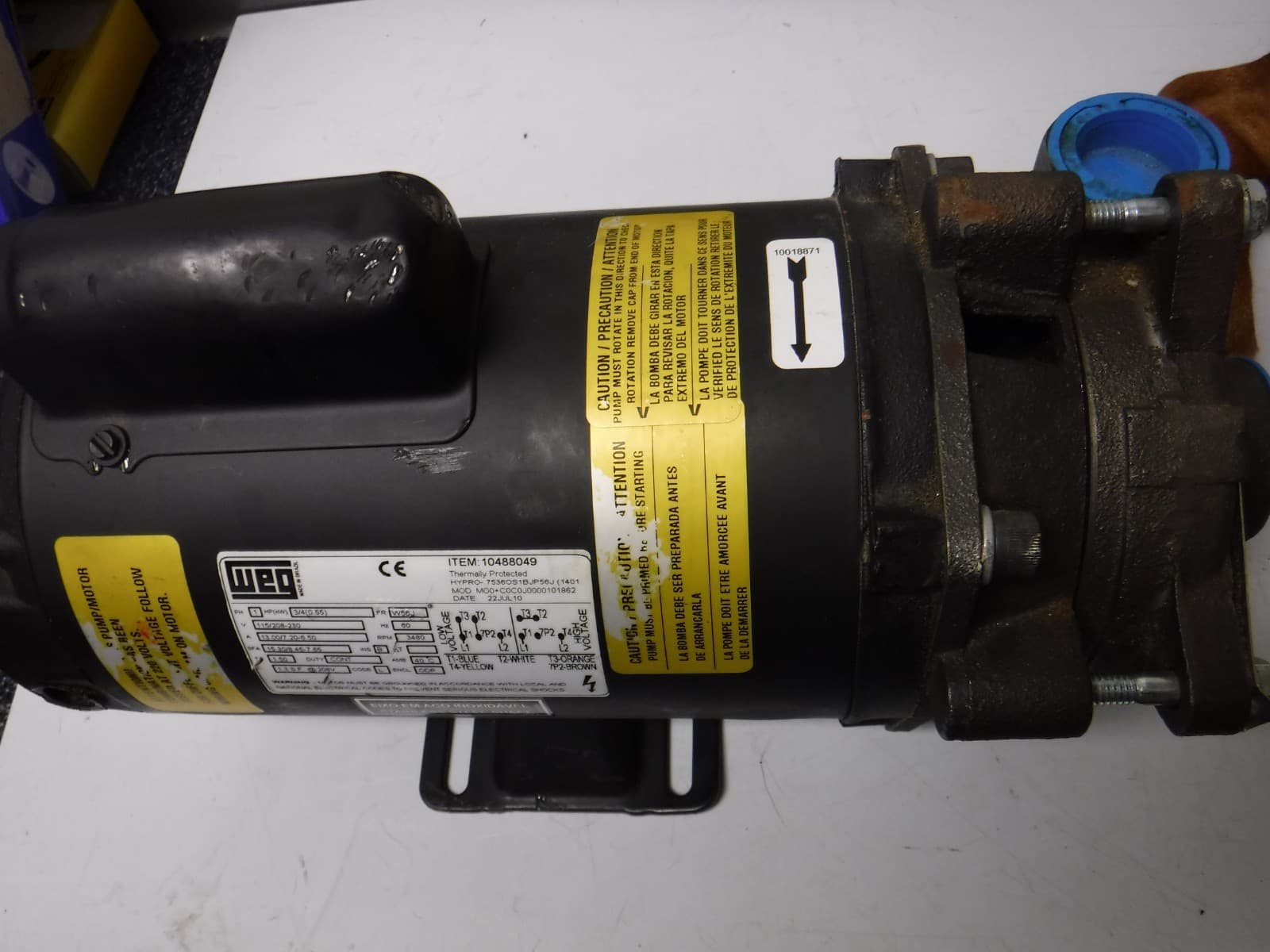 PENTAIR SHURFLO CENTRIFUGAL PUMP with WEG MOTOR COMCC33-01-90 NEW