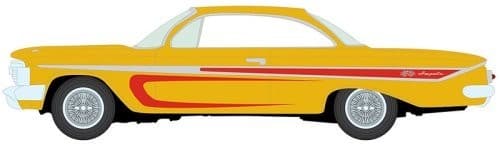 JOHNNY LIGHTNING 1:64 JLSP406A 1961 CHEVROLET IMPALA SS 409 (SCRAPIN') YELLOW 3