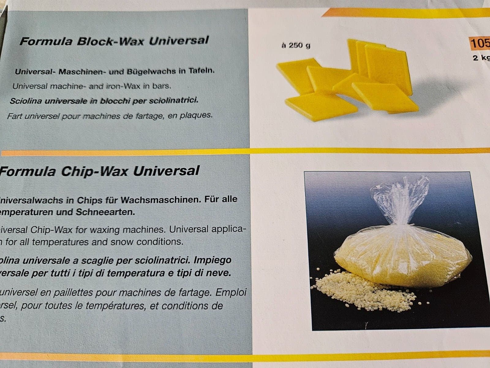 SKS WAX. Formula CHIP-Wax Universal 1kg BAG. made in GERMANY 5