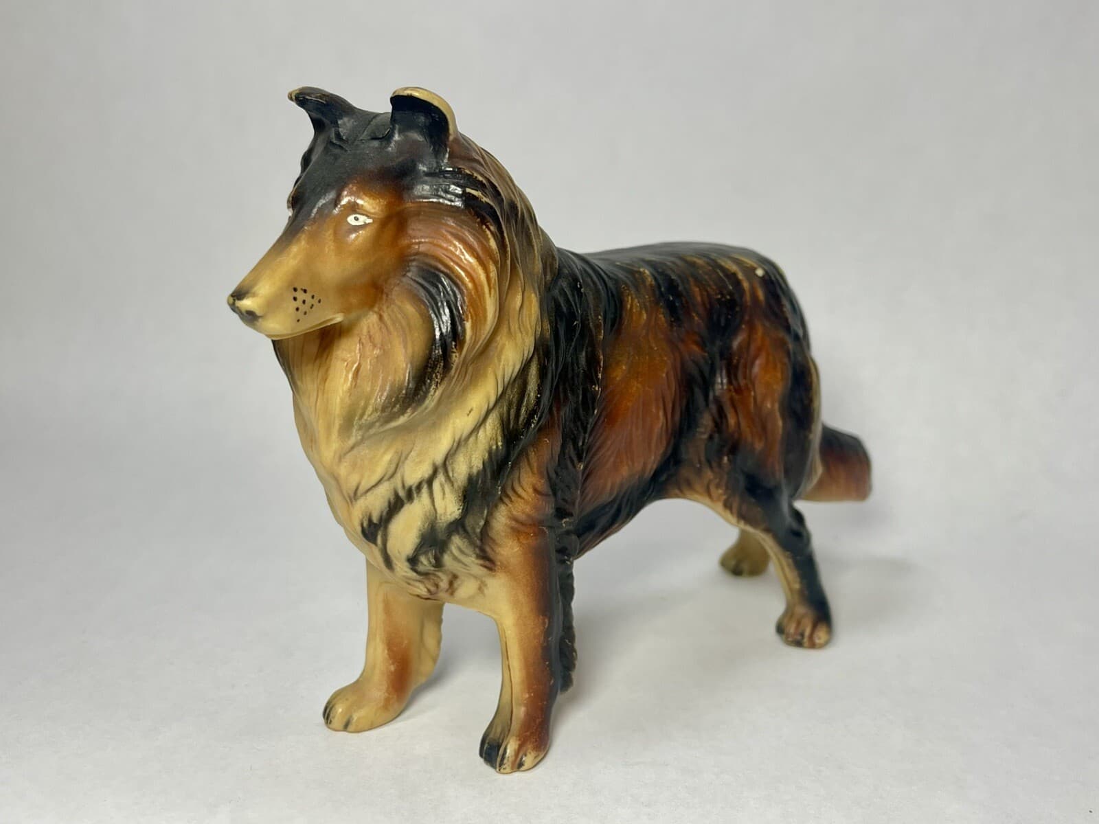 Vintage Collie Celluloid / Plastic “Lassie” Dog Figure No. 101 Hong Kong 1970’s 3