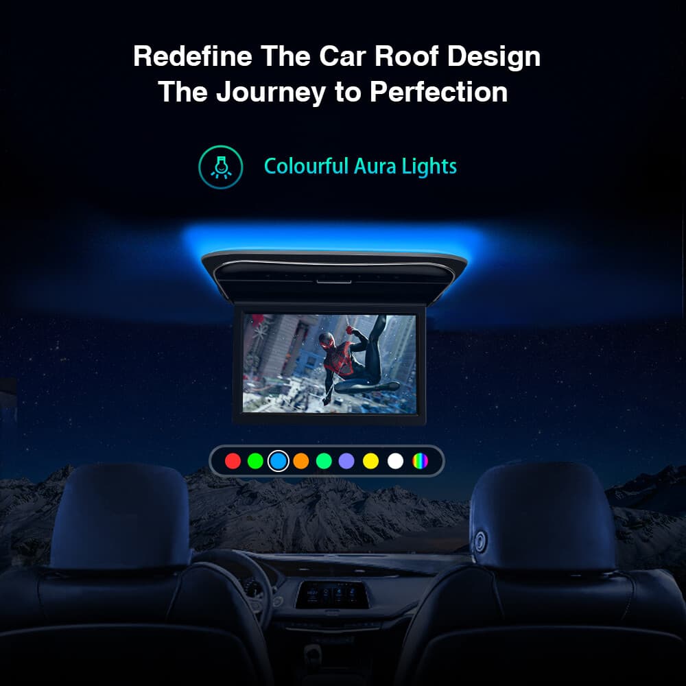 11.6" Screen Car TV Roof Flip Down Monitor Video Player HDMI USB +2X Headphones 6