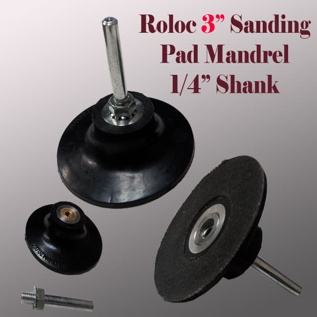 3" Roll Lock for Roloc Type Sanding Polishing Disc Mandrel Arbor Type R 1/4"