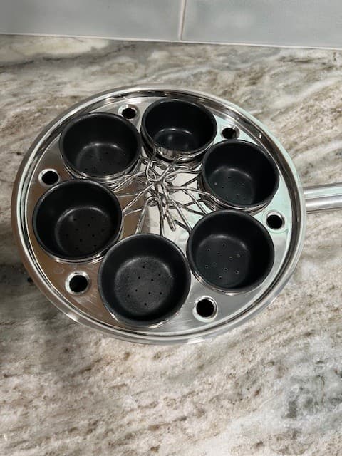 Demeyere Resto 6 Cup Stainless Steel Egg Poacher Set 3