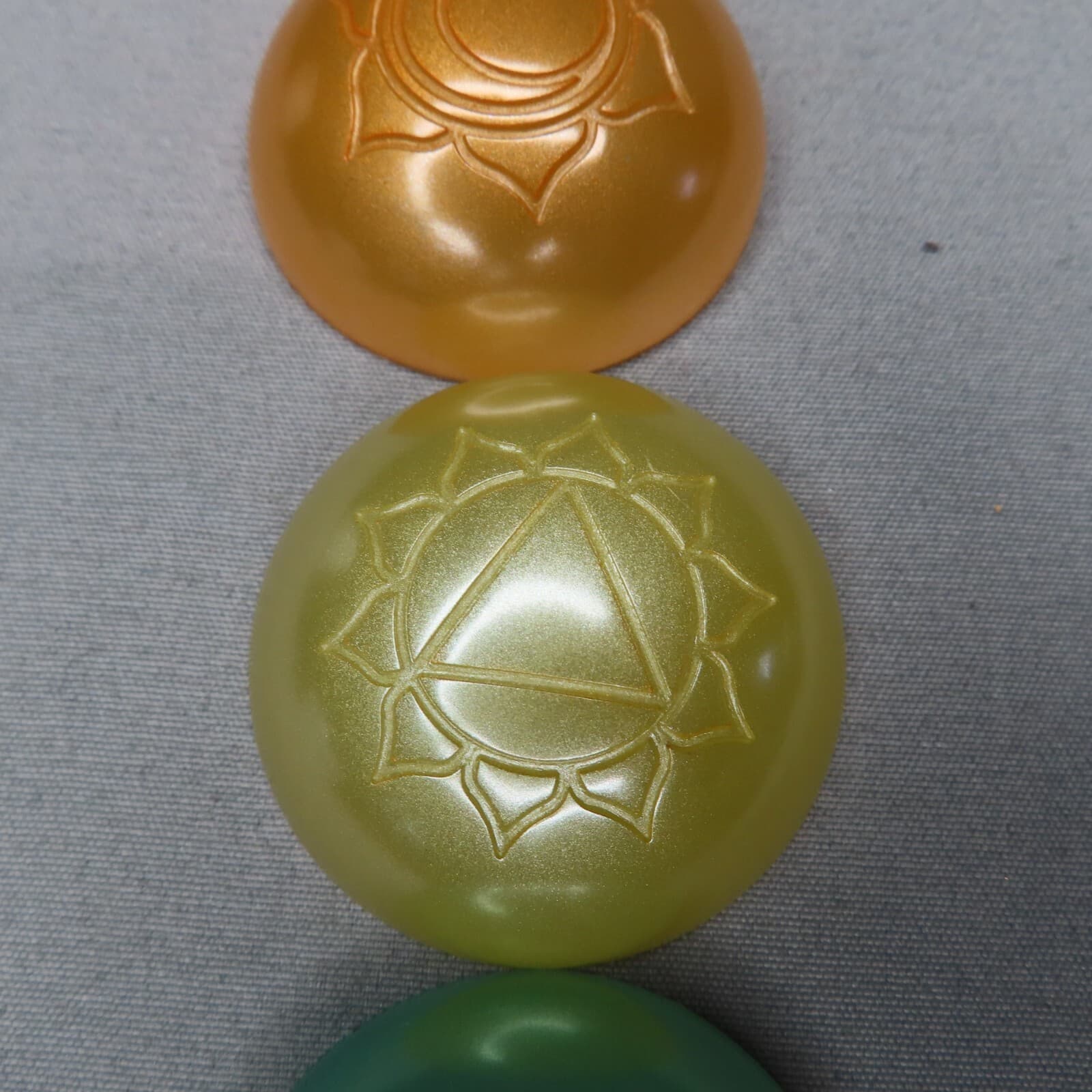 SANSKRIT Chakra Stones Set of 7 Round Dome Resin Wiccan Pagan Hindu Meditation 6