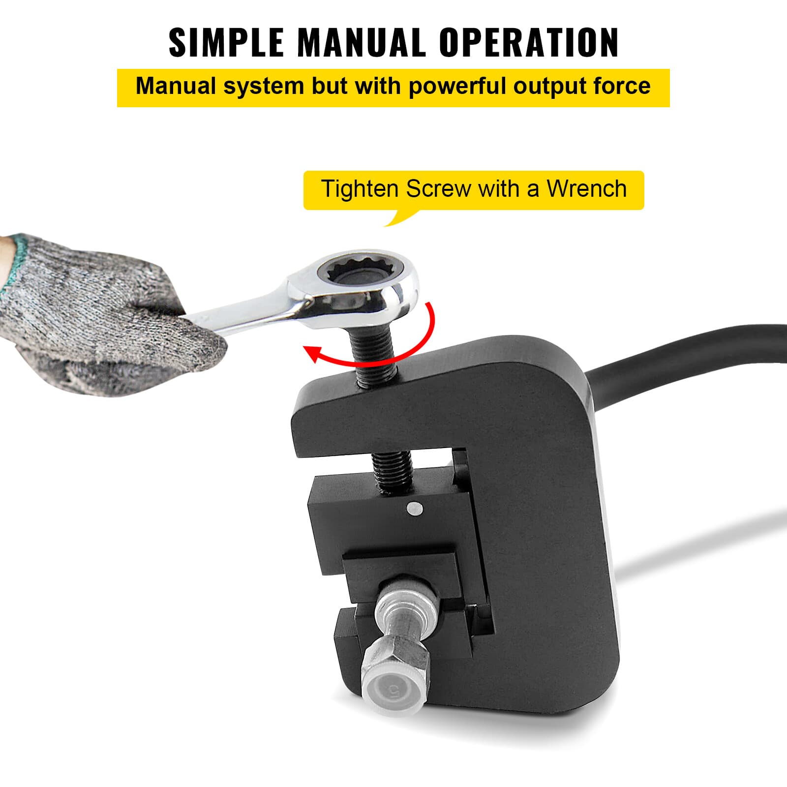 Uimoso 7843B Manual Hose Ferrule Crimper Set 5/16"-5/8" A/C Hose Crimping Tools 4