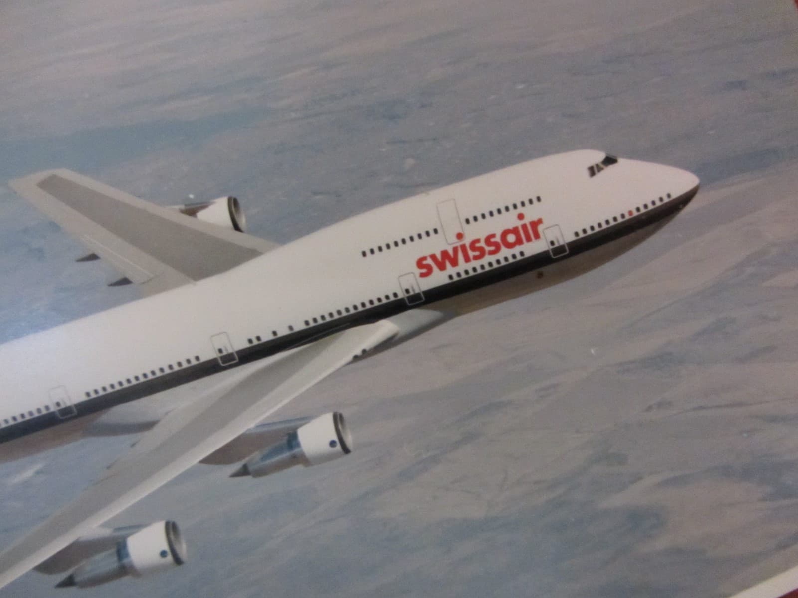 Vintage Boeing 747 Photo SWISSAIR Airplane In Flight 2