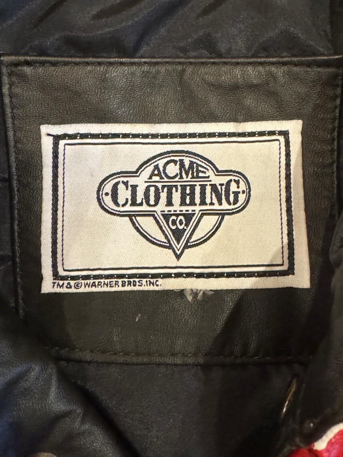 🔥RARE! Vintage 90s Looney Tunes Bugs Bunny Cartoon Bomber Leather Jacket Size M 6