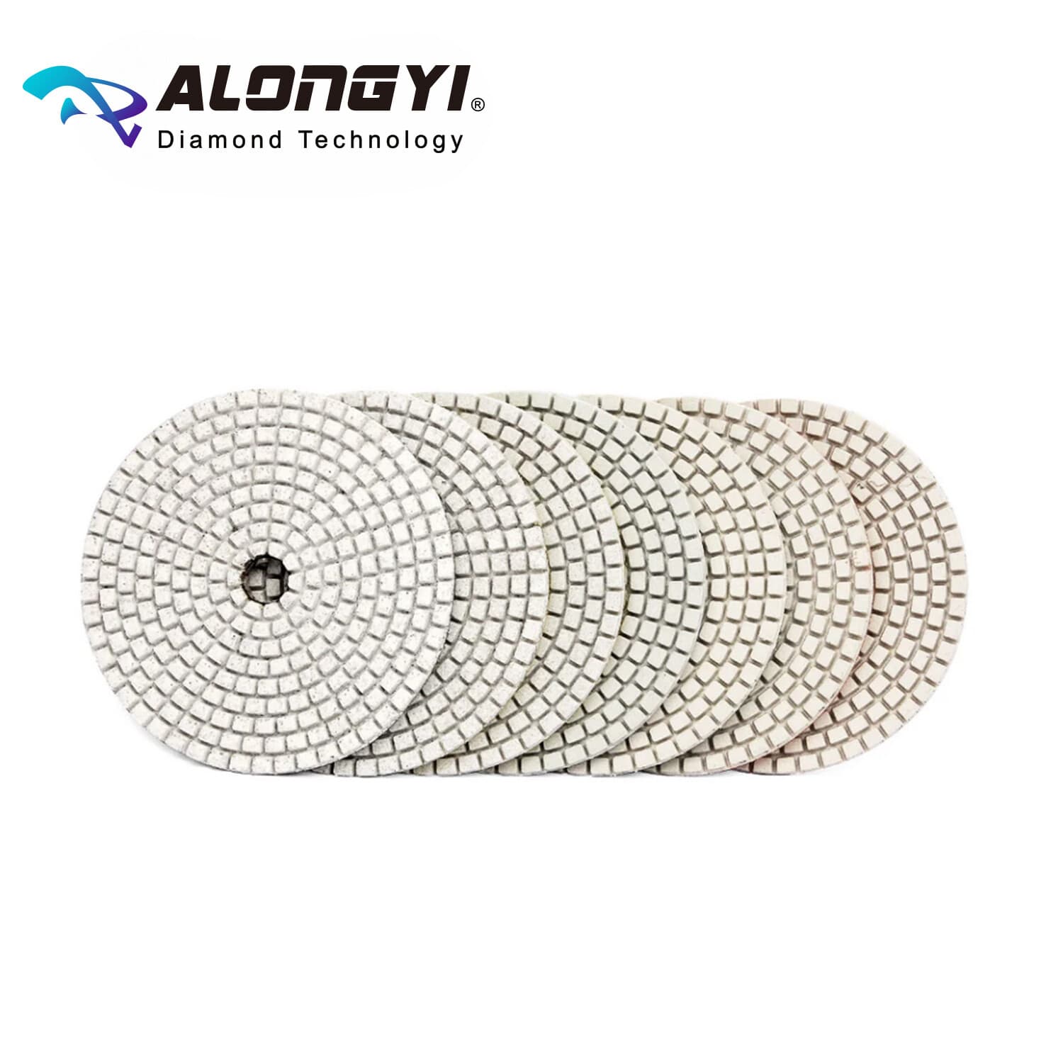4" 7pcs Diamond Flexible Wet Polishing Pads White Bond Sanding High Quality 6