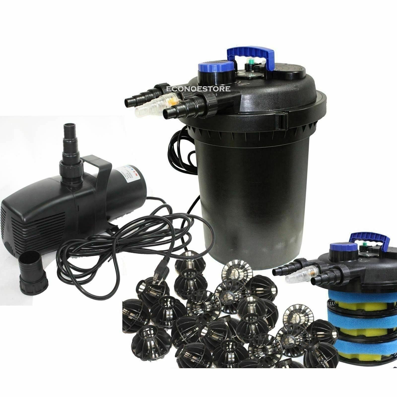 UV Bio Filter 10000L Liter for Fish Koi Pond  w/ 3434 GPH Submersible Water Pump