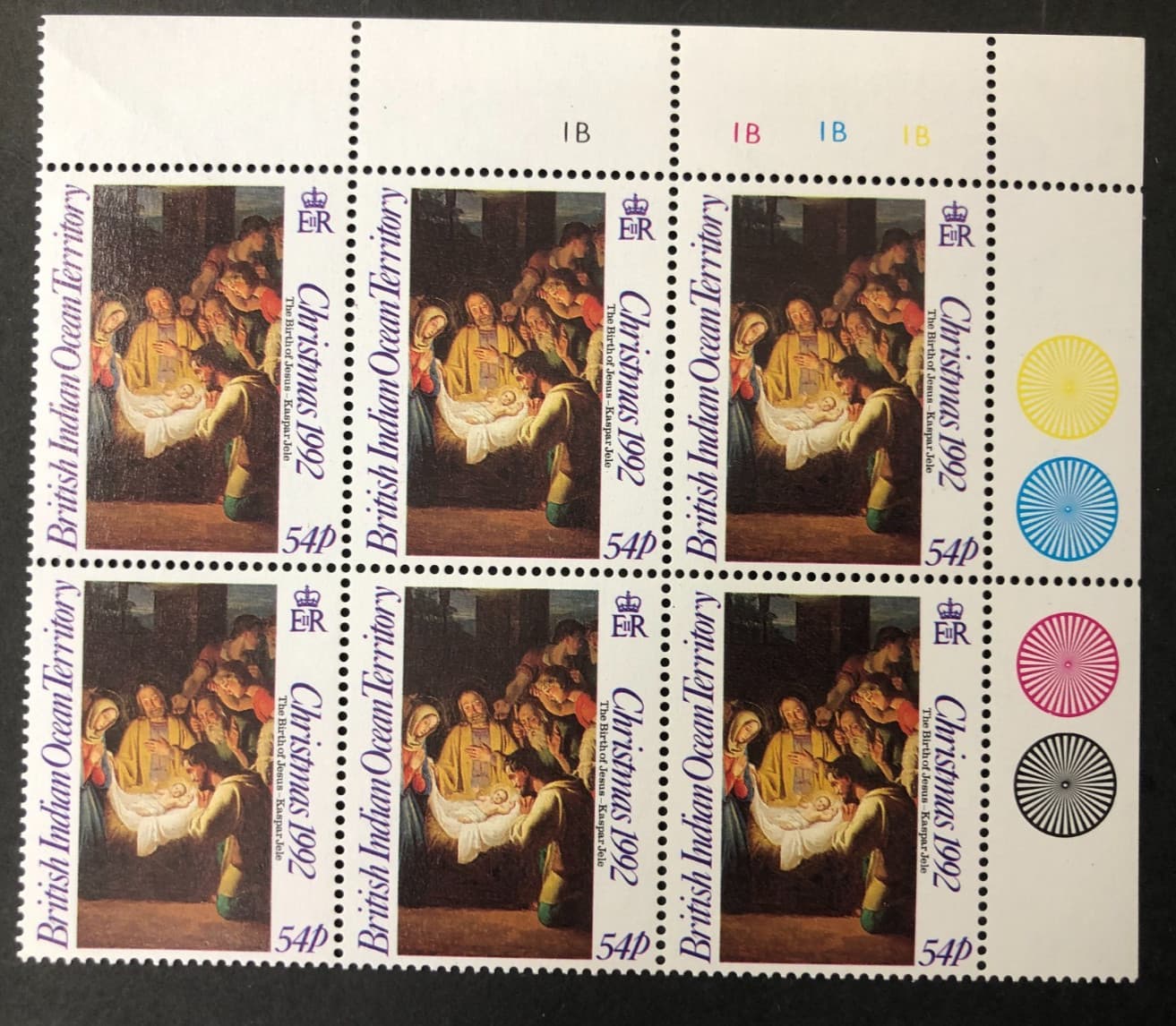 BRITISH INDIAN OCEAN TERRITORY 1992 CHRISTMAS SG131 MNH BLOCK OF 6 CAT £10+