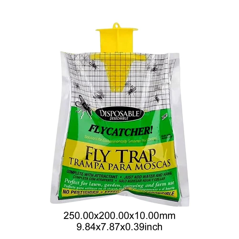 10 Pack Outdoor Fly Traps, Disposable Non Toxic Hanging Catcher Killer Large Bag 3