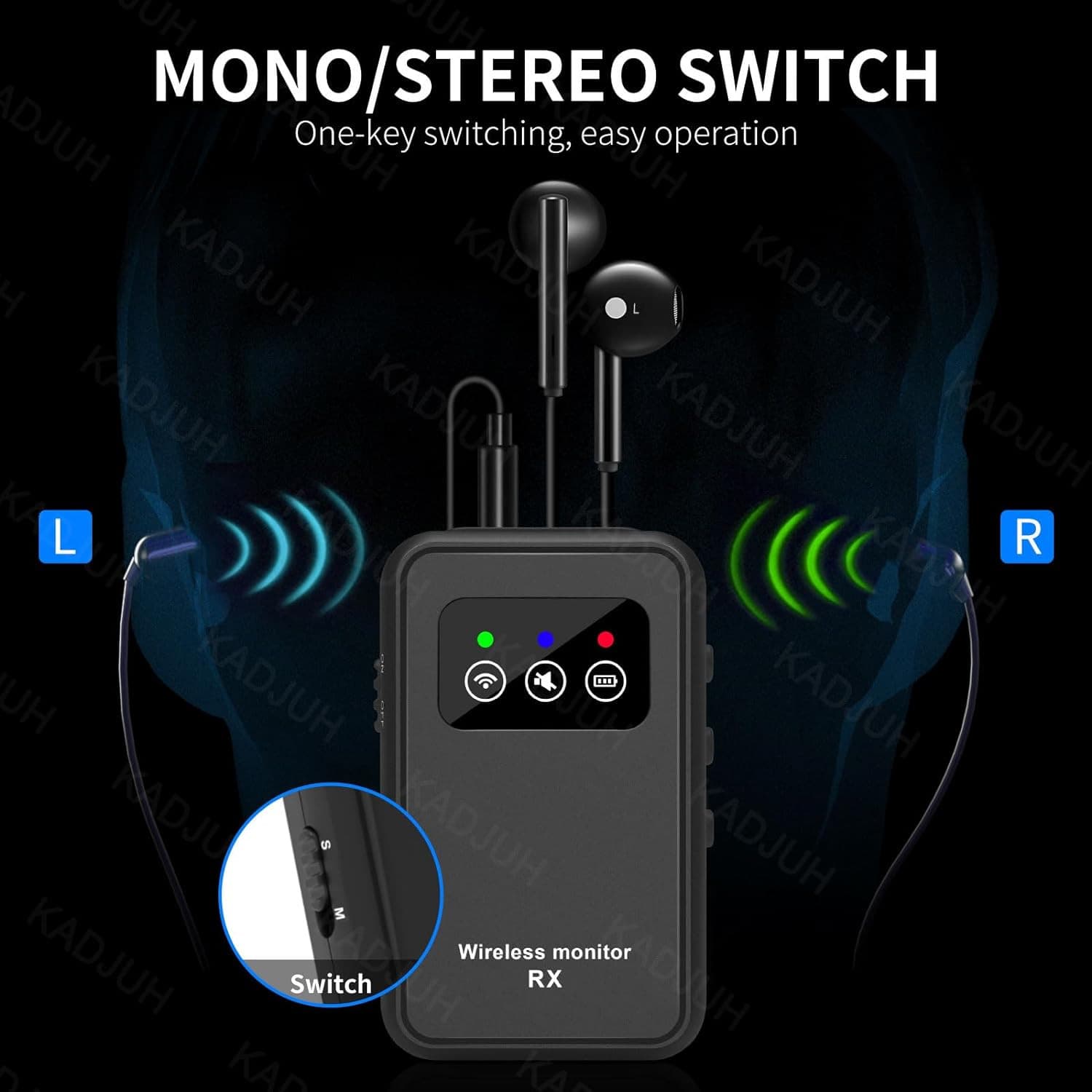 Sistema inalámbrico de monitor de oído Sistema IEM inalámbrico estéreo 2.4G 4