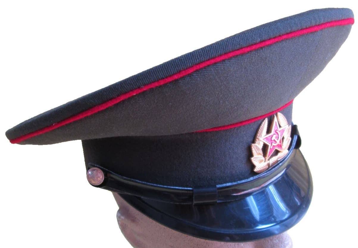 Original 1994 Russian Army Enlisted Man Visor Hat/NEW+1984 Garrison Pins Cap/SU