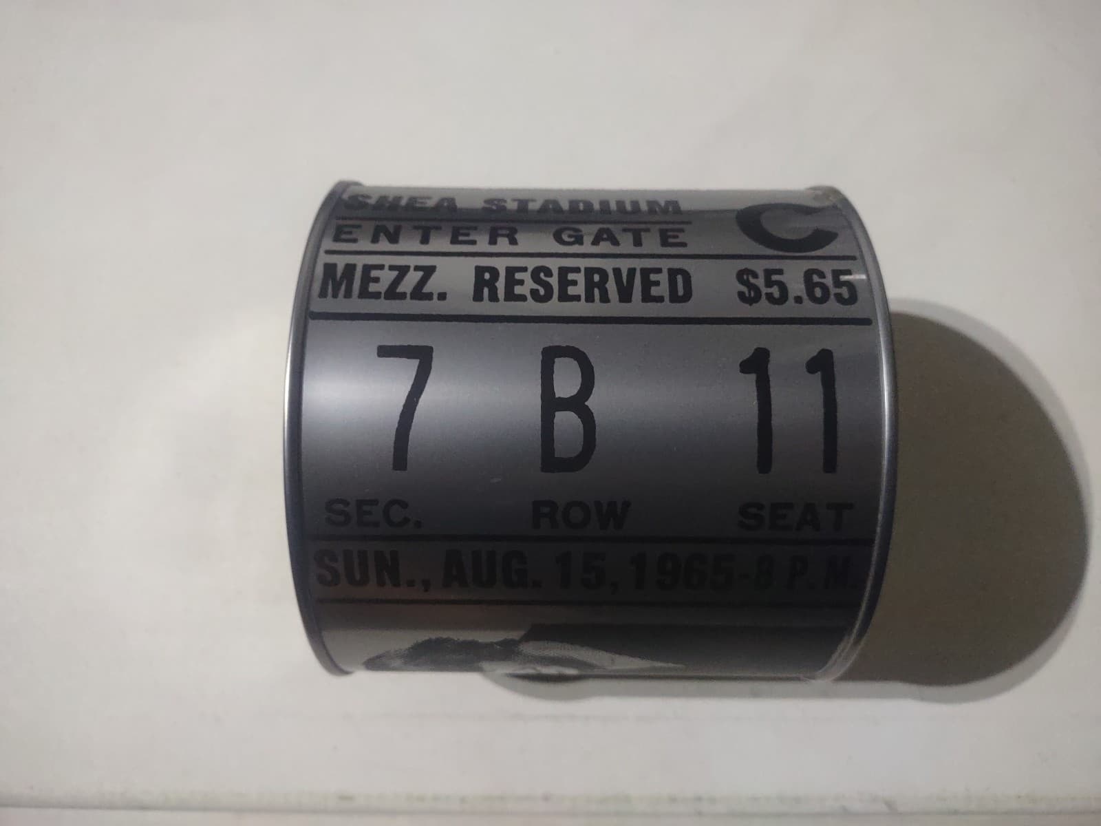 RARE 1988 METAL COIN BANK OF THE BEATLES SHEA STADIUM TICKET STUB CONCERT 4