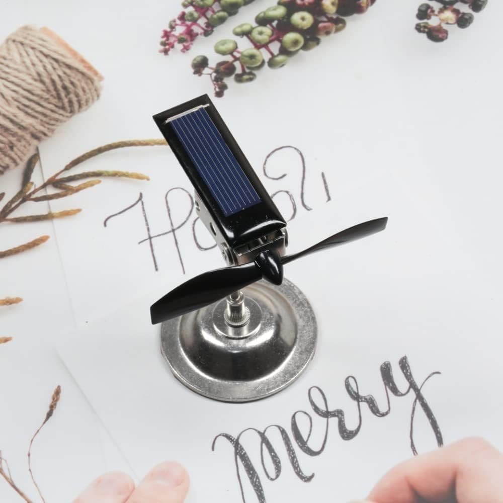 Solar Power Windmill Black Propeller Creative Solar Car Rotating Windmill Orname 2