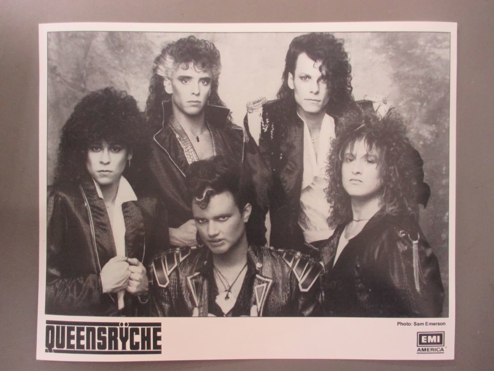 Queensryche 8 X 10 black & white glossy promo photo GLAM Geoff Tate !