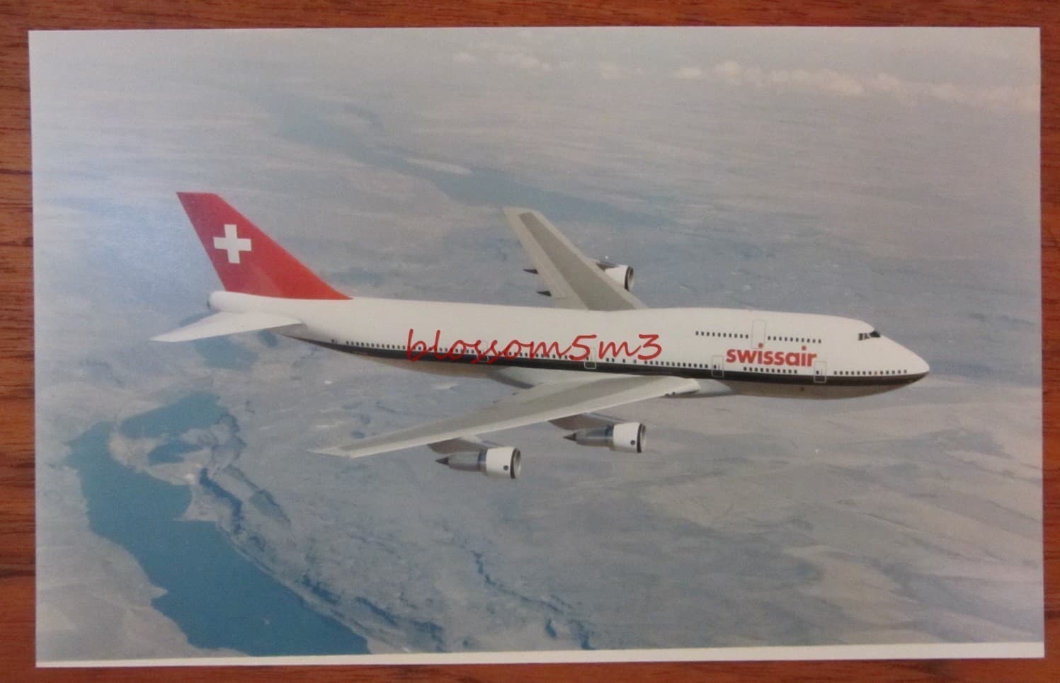 Vintage Boeing 747 Photo SWISSAIR Airplane In Flight