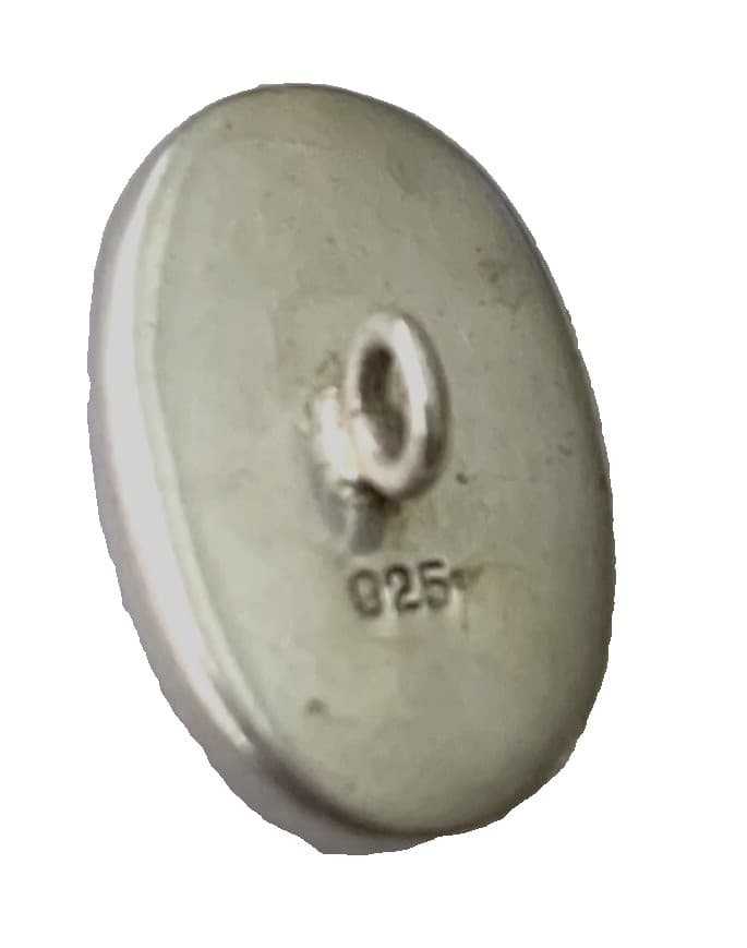 Vintage Sterling Silver Horse Rider Button - 925 back mark 2