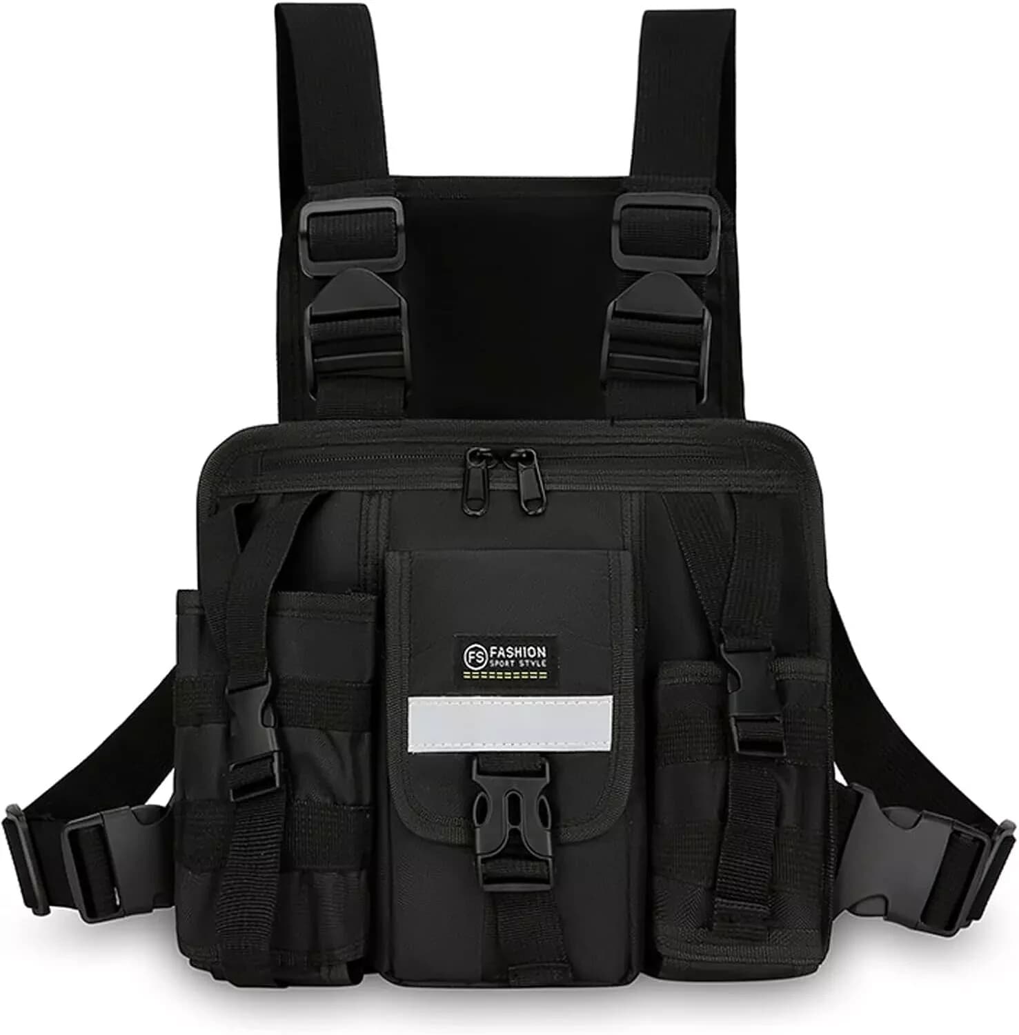 Radio Chest Harness with Reflective Strips Shoulder Holster Radio Vest Holder Tw 4