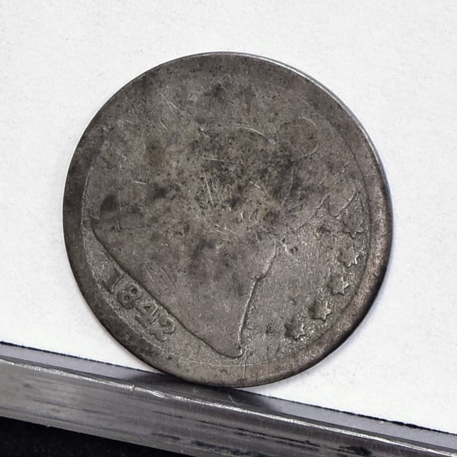 1842 Seated Half Dime - AG Details, Cleaned (#61120-L) 3