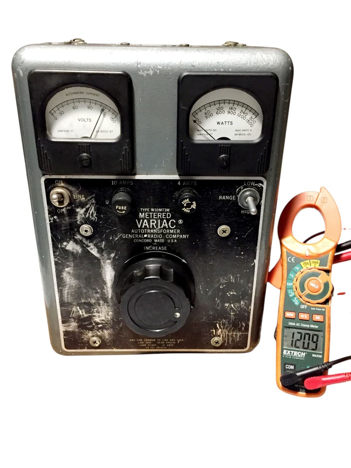 General Radio W10MT3W Metered Variac Variable Auto Transformer Tested Works 4