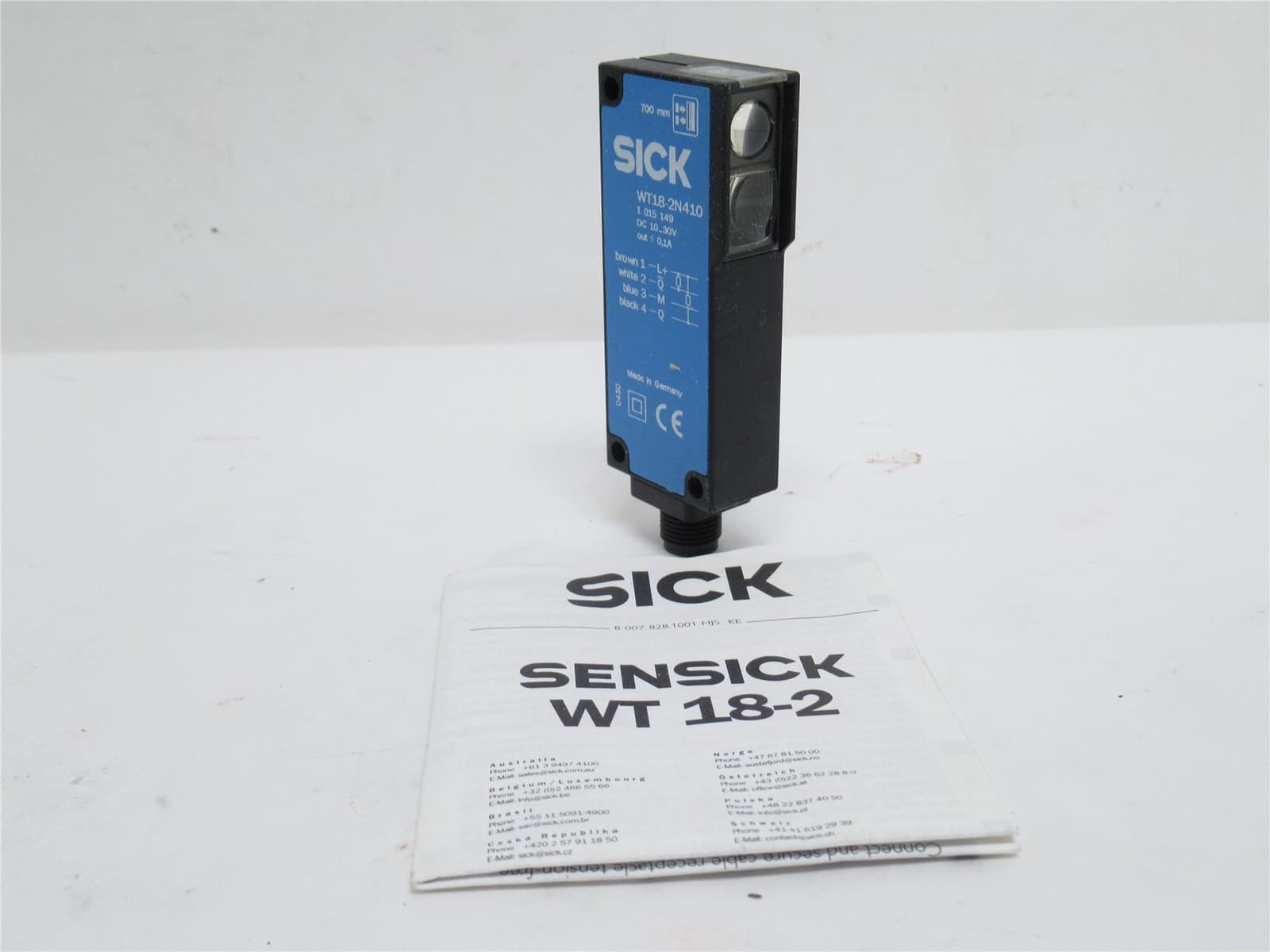 228238 New-No Box; Sick WT18-2N410 Photo Sensor 1015149; 10-30VDC; 10-1000mm