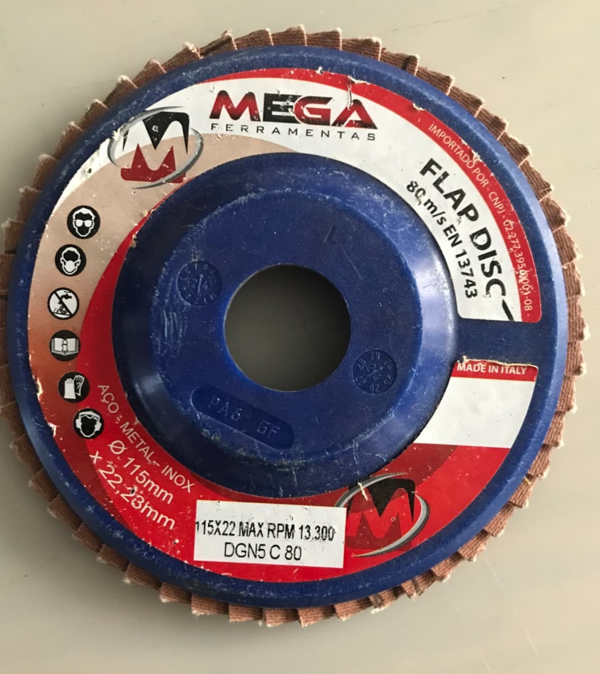 12Pack 115x22mm Flap Disc 80 Grit Sandng Grinding Wheel W/ 7/8" Arbor - 4.5" dia 3