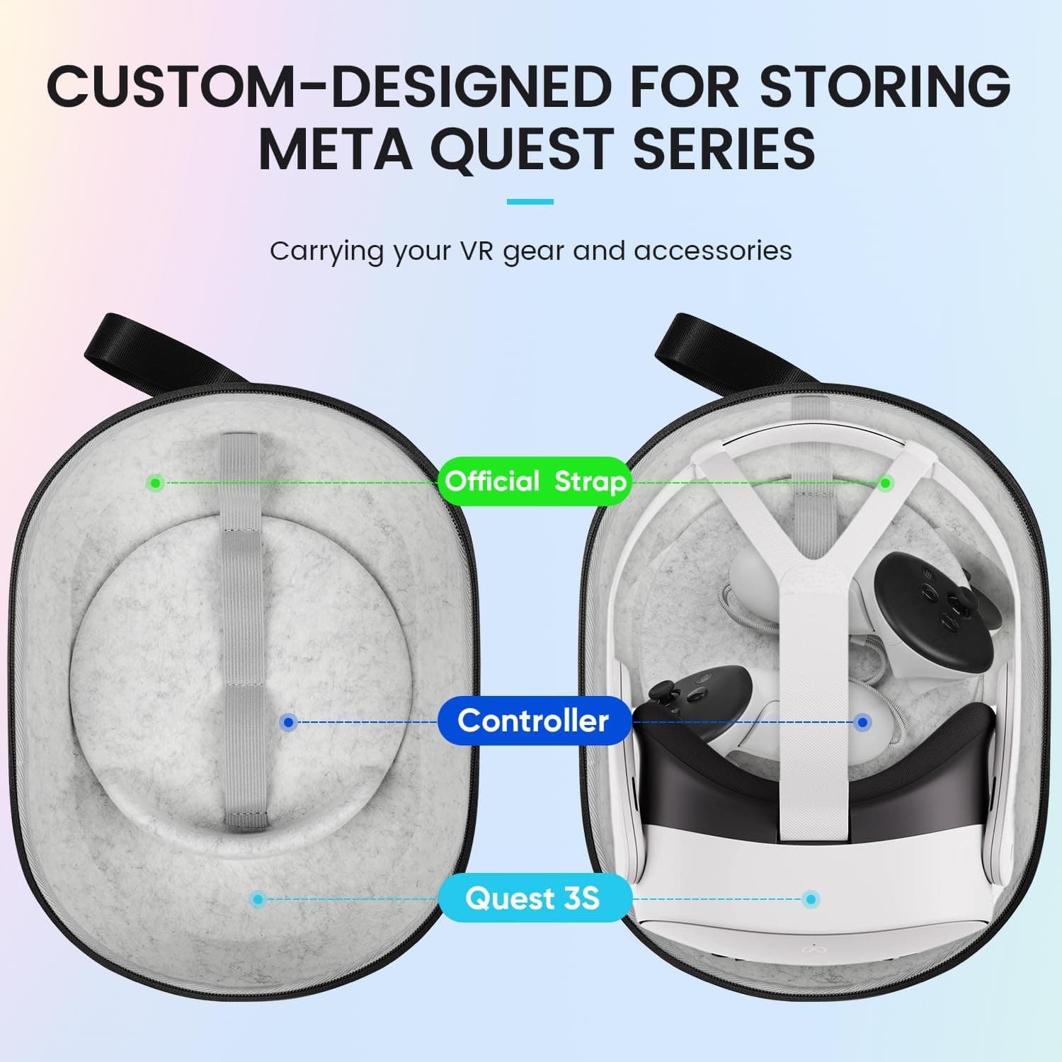 Hard Carrying Case for Meta Quest 3/Quest 3S/Oculus Quest for Travel and Stroage 3